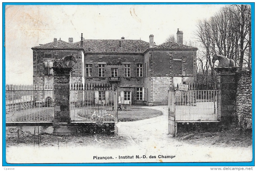 CPA 26 PIZANCON (Drôme) - Institut N.-D. Des Champs (portail Avec Statuaire Cheval) - Autres & Non Classés