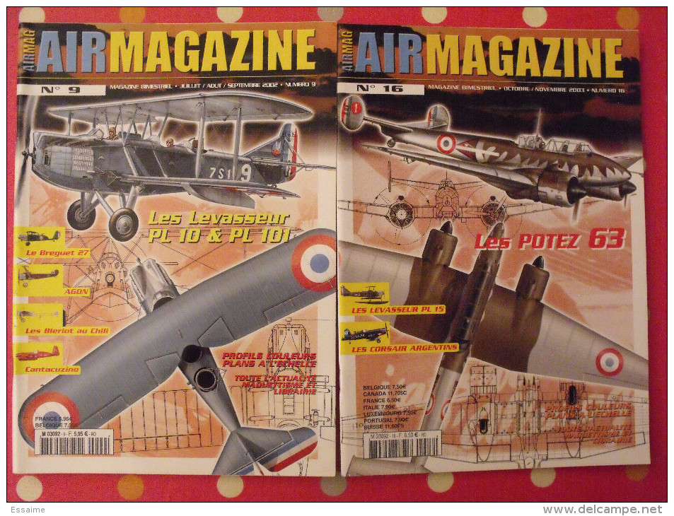 Air Magazine. N° 9 (2002) Et 16 (2003). Breguet Agon Bleriot Cantacuzino Levasseur Potez - AeroAirplanes