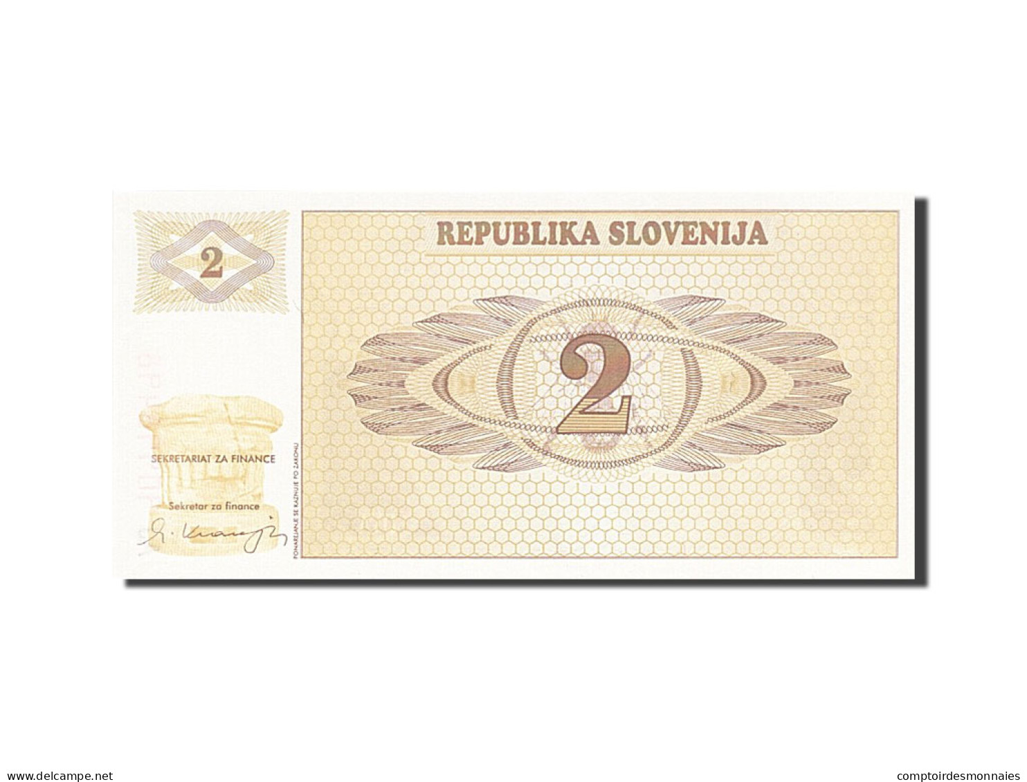 Billet, Slovénie, 2 (Tolarjev), 1990-1992, 1990, KM:2a, NEUF - Slovenië