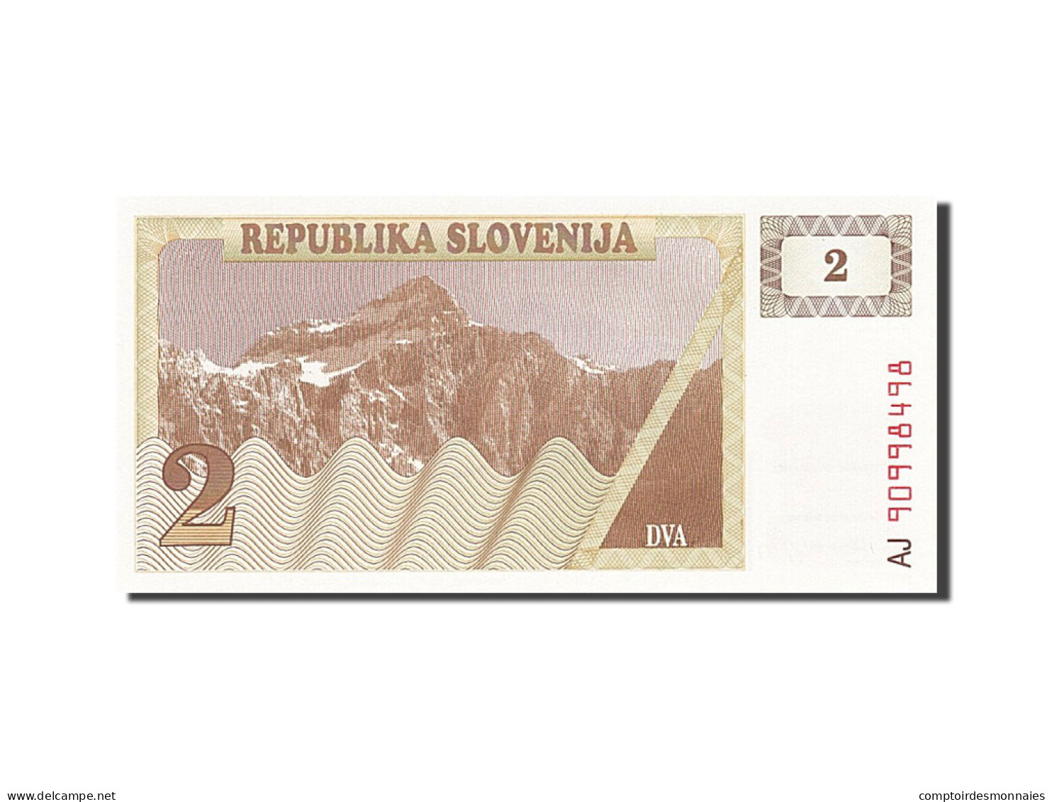 Billet, Slovénie, 2 (Tolarjev), 1990-1992, 1990, KM:2a, NEUF - Slowenien