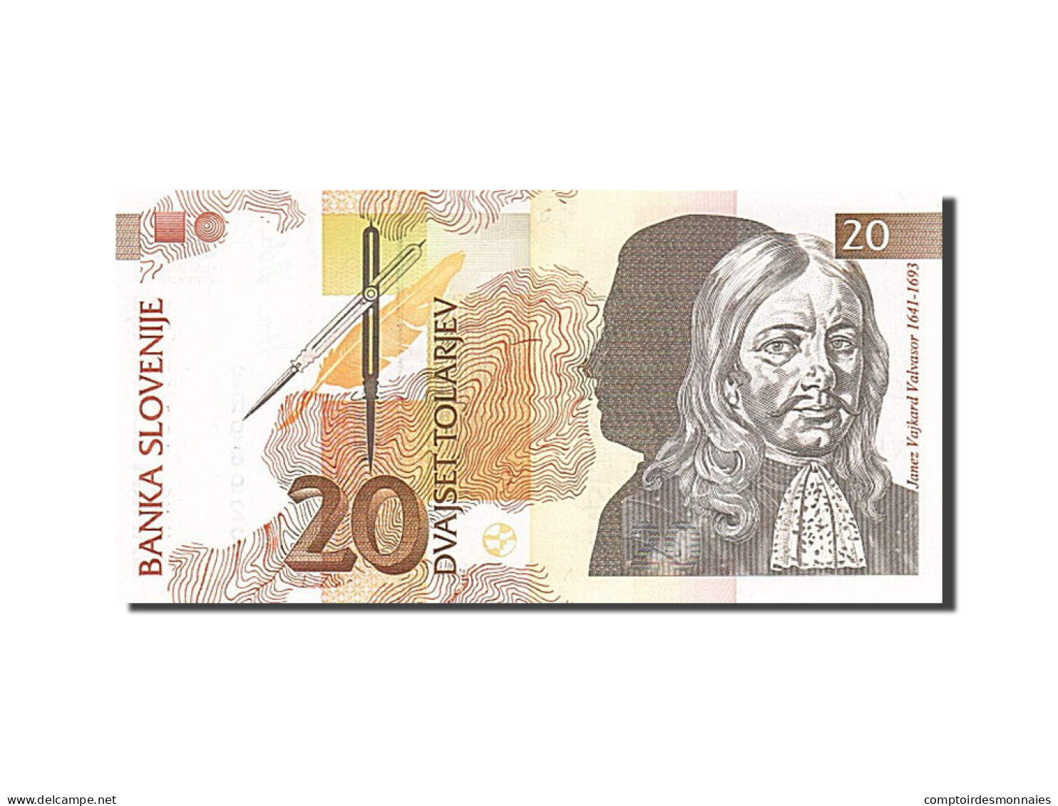 Billet, Slovénie, 20 Tolarjev, 1992-1993, 1992-01-15, KM:12a, NEUF - Slovénie