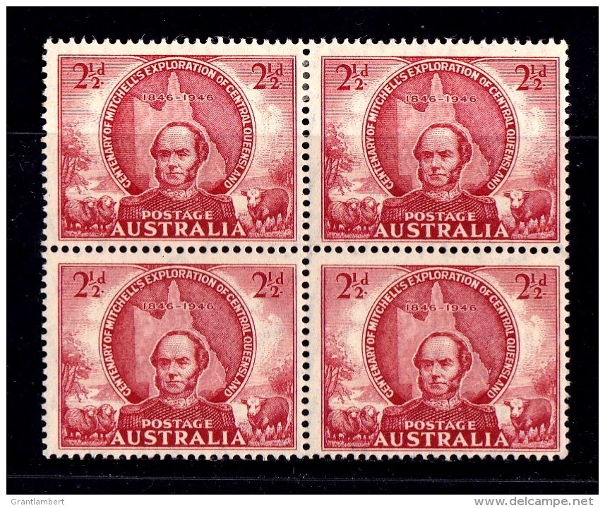 Australia 1946 Mitchell Explorations 21/2d Block Of 4 MNH-MH - See Notes - Nuovi