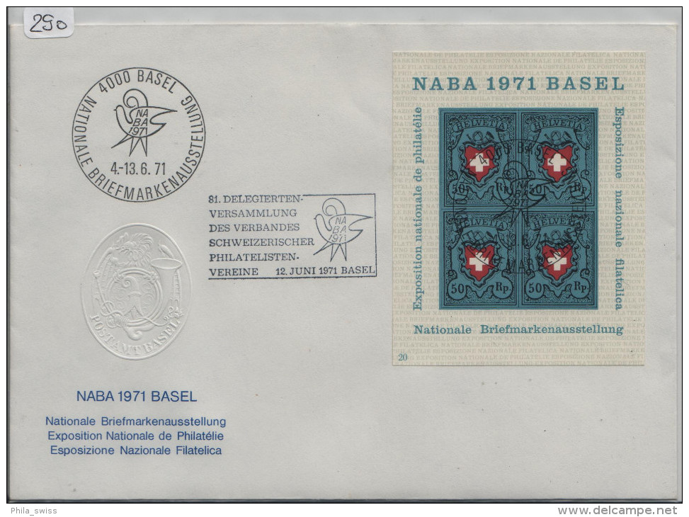 1971 NABA Basel - 81. Delegiertenversammlung Philatelisten Vereine - Briefmarkenausstelung - Blocs & Feuillets