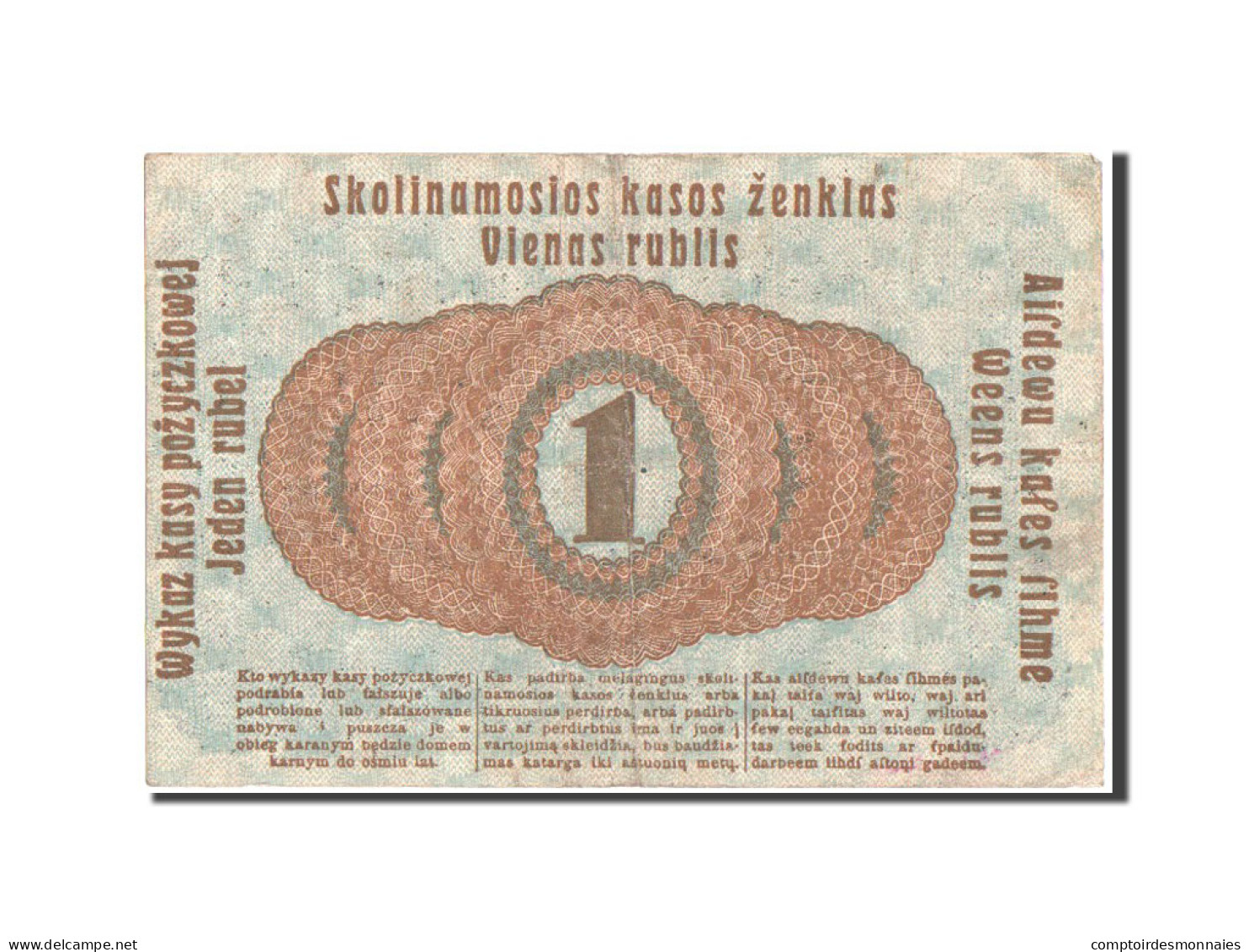 Billet, Allemagne, 1 Rubel, 1916, 17.4.1916, KM:R122a, TTB - Primera Guerra Mundial