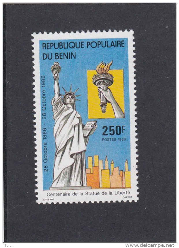 BENIN 1986 STATUE OF LIBERTY 100 Th ANNIVERSARY STAMP MNH - Bénin – Dahomey (1960-...)