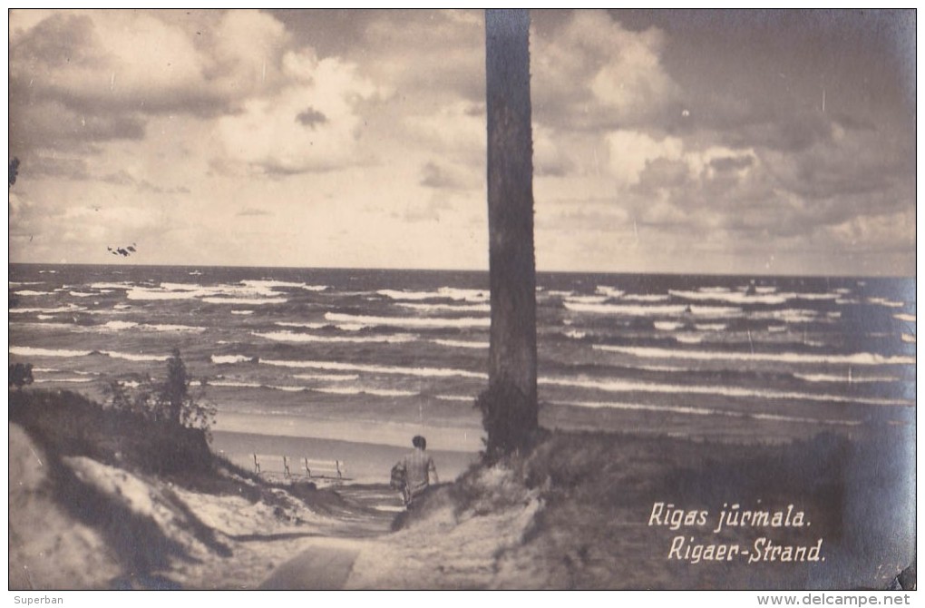 RIGA : RIGAS JURMALA / RIGAER STRAND - CARTE VRAIE PHOTO VOYAGÉE / REAL PHOTO POSTCARD MAILED In 1929 (u-388) - Lettonie