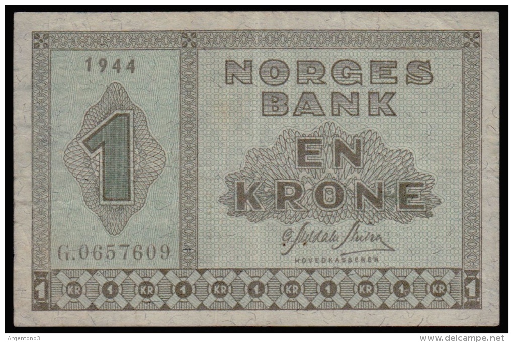 Norway 1 Krona 1944 VF- - Norvège