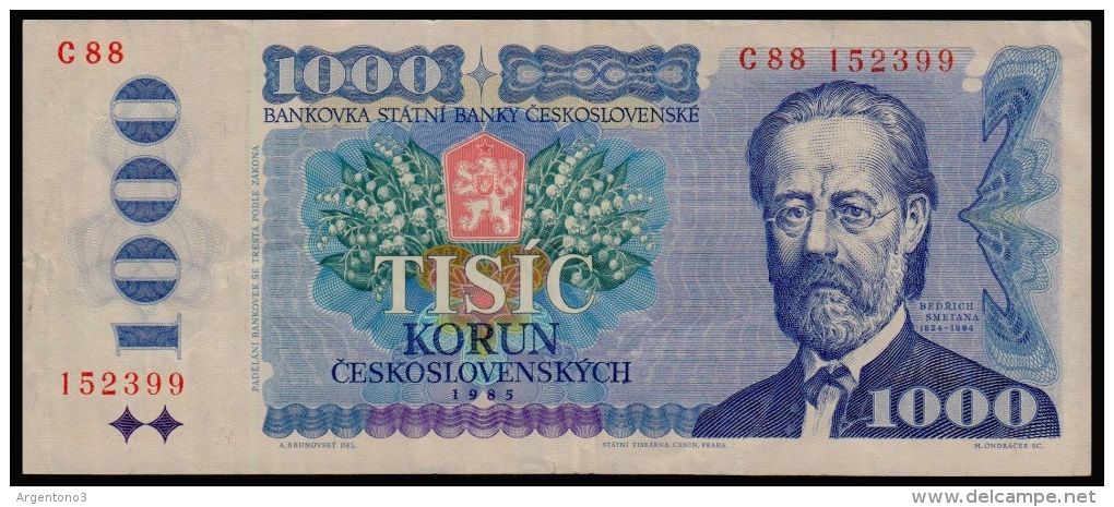 Czechoslovakia 1000 Korun 1985 VF - Tchécoslovaquie