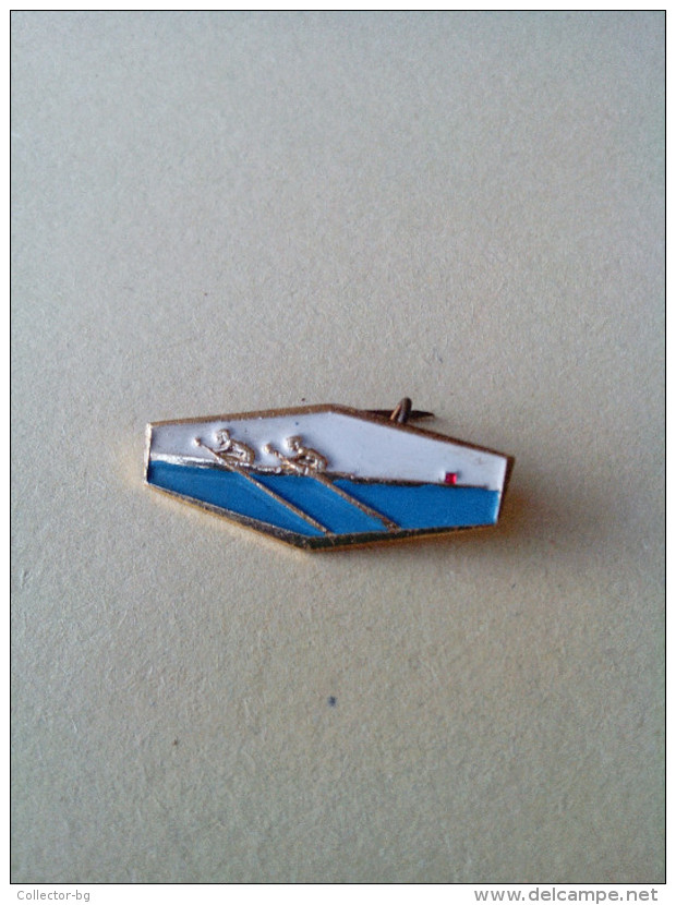 VINTAGE 1960"SJAPAN FEDERATION CANU KAYAK 2 SEAT PIN BADGE ORIGINAL STONE RUBIN - Canoeing, Kayak