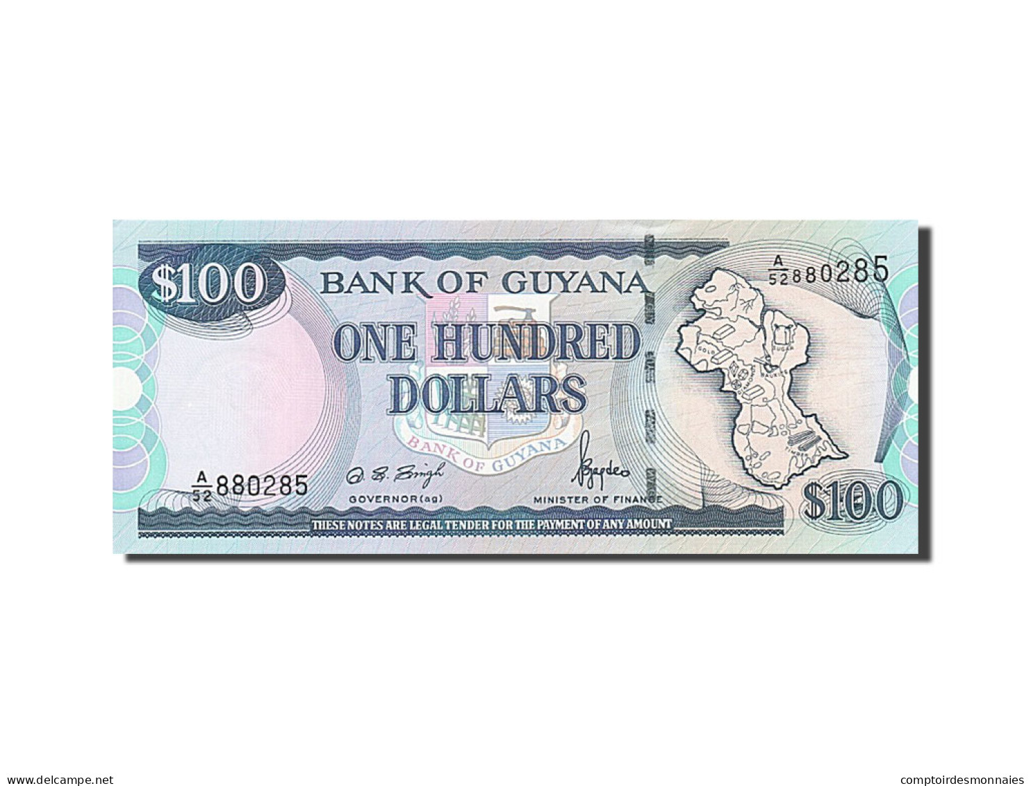 Billet, Guyana, 100 Dollars, 1996-1999, Undated (1999), KM:31, NEUF - Guyana