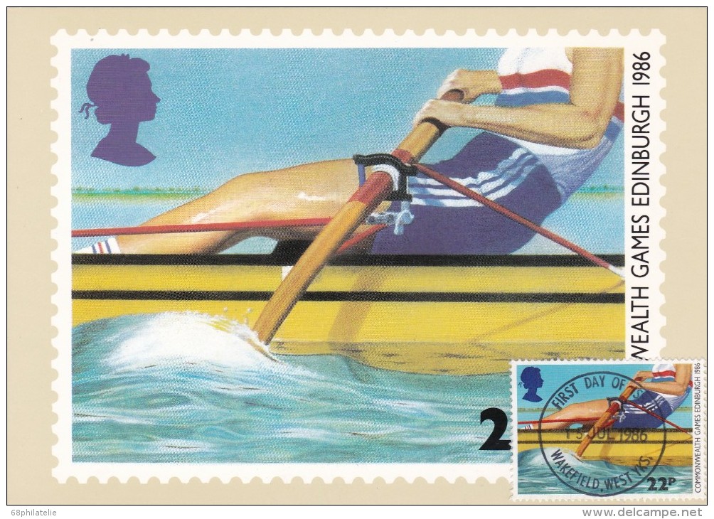 GRANDE BRETAGNE CARTE MAXIMUM   THEME AVIRON - Rowing