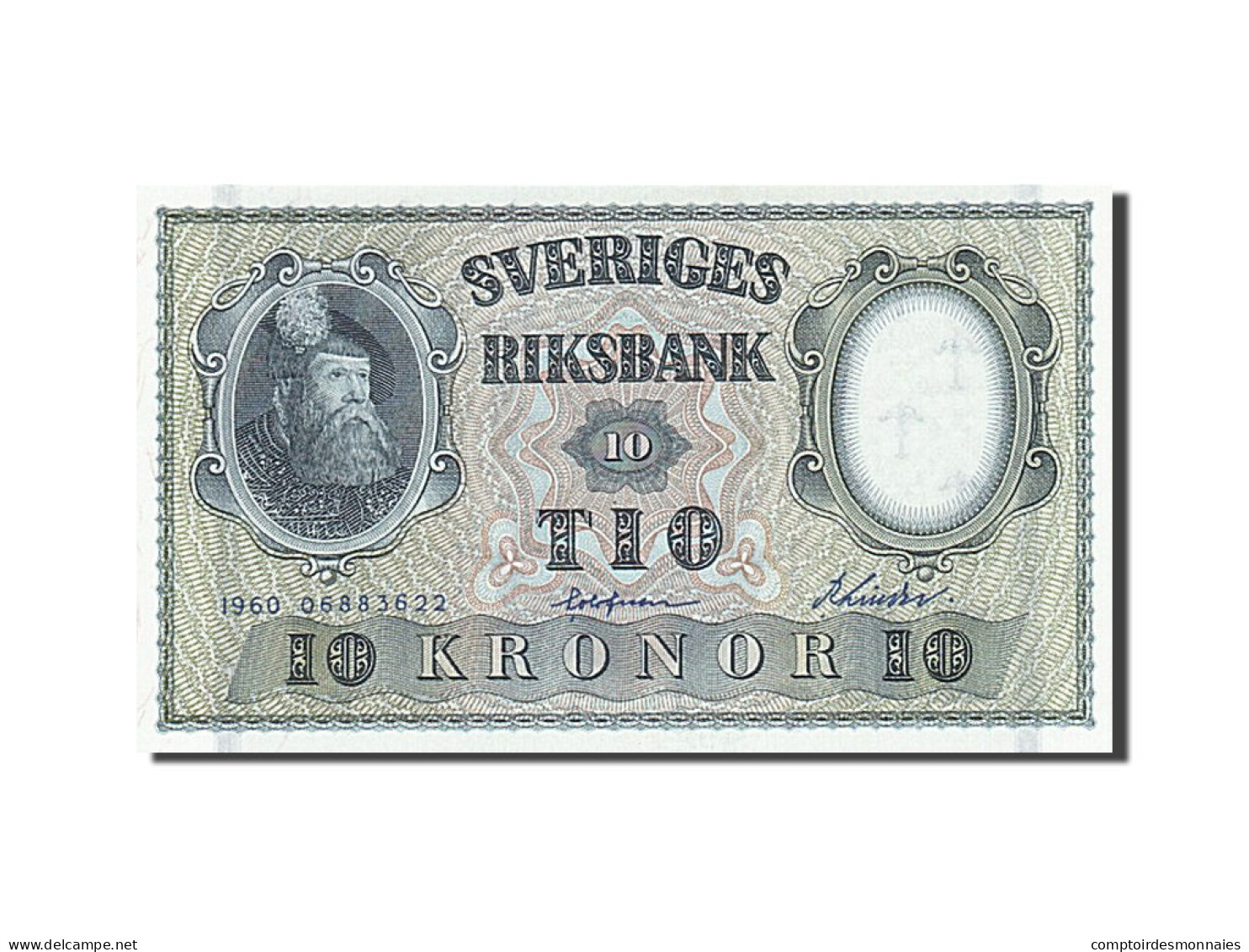 Billet, Suède, 10 Kronor, 1952-1955, 1960, KM:43h, NEUF - Sweden