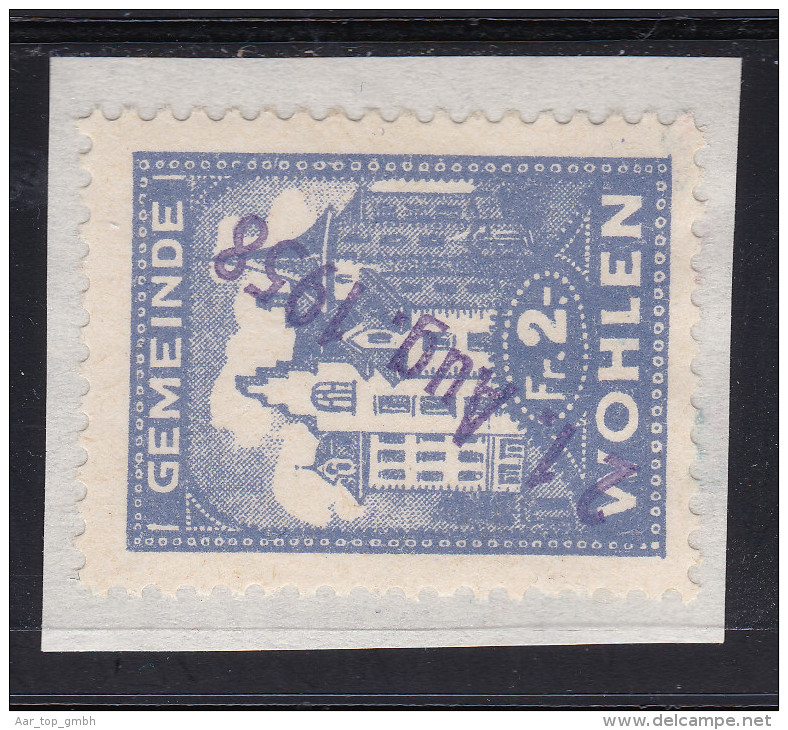 Schweiz Heimat AG WOHLEN 1958-08-01 Gemeinde Steuermarke Auf Papierstück - Revenue Stamps