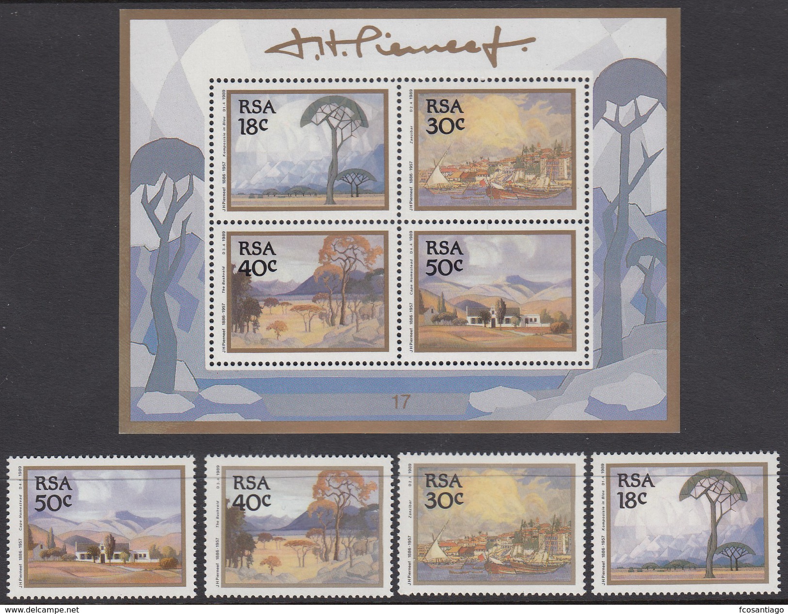 AFRICA DEL SUR 1989 - Yvert #696/99+H23 - MNH ** - Unused Stamps