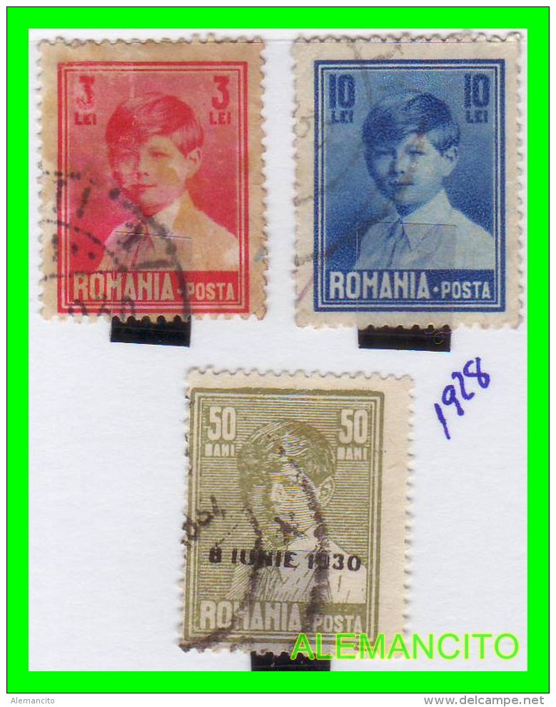 RUMANIA  ( POSTA ROMANA  EUROPA )  3 SELLOS  AÑO 1928 - Oficiales