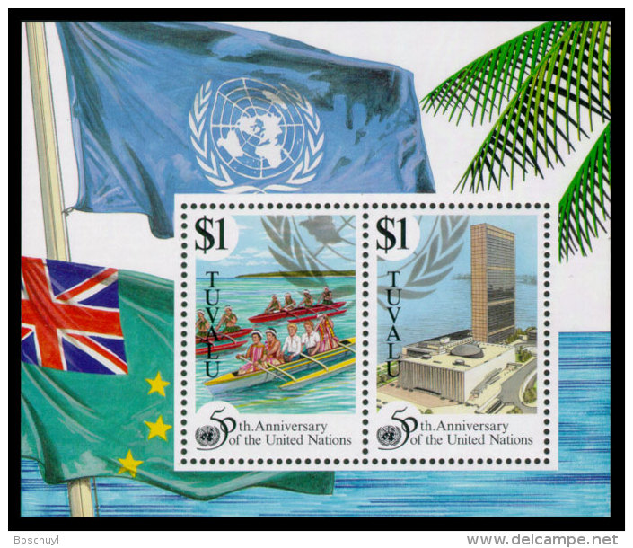 Tuvalu, 1995, United Nations 50th Anniversary, MNH, Michel Block 54 - Tuvalu