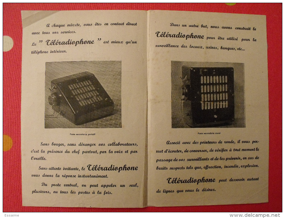 Publicité Teleradiophone (radio-téléphone). R. Lacoux. Choisy Le Roi. Vers 1930 - Advertising