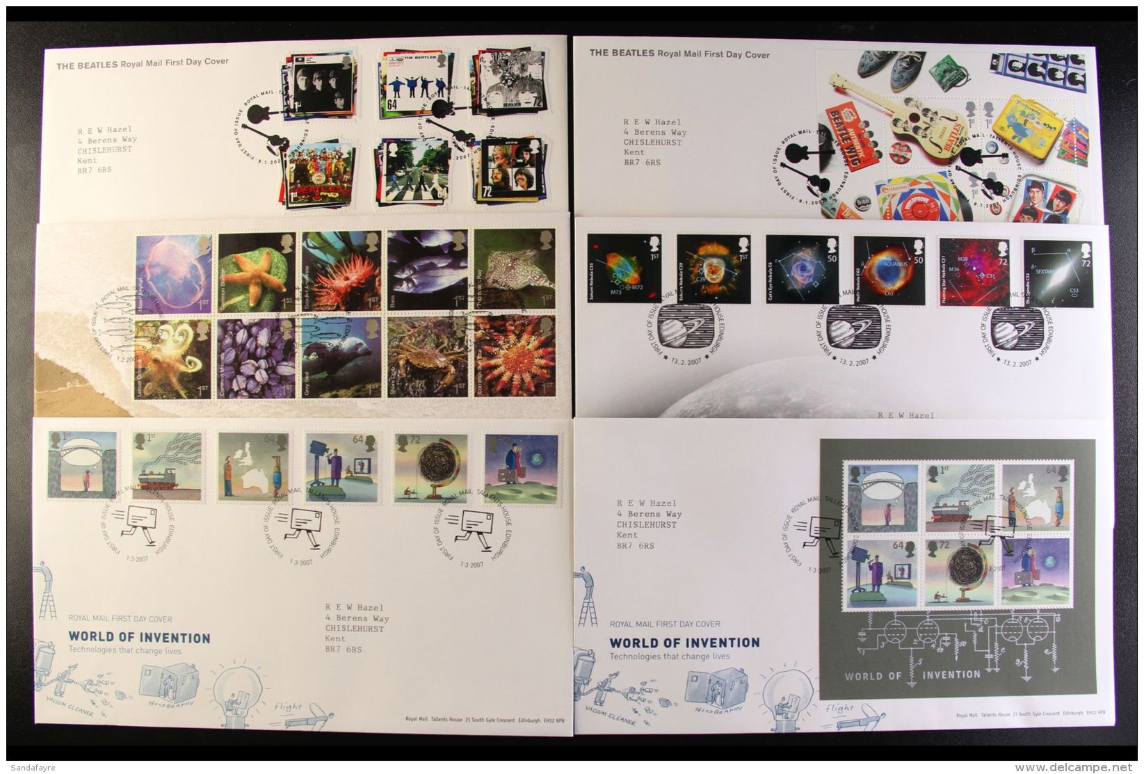 2007 COMPLETE YEAR SET Of Commemorative, Illustrated First Day Covers With Neatly Typed Addresses Inc... - FDC