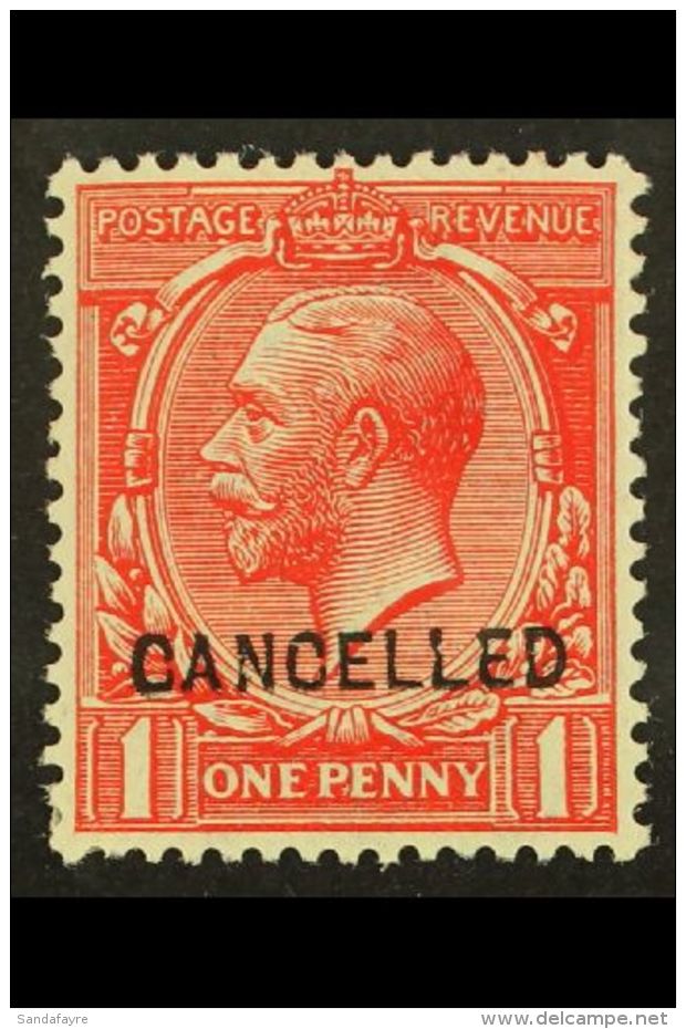 1912 1d Bright Scarlet, SG 357, An Attractive Example Bearing A Type 24 "CANCELLED" Overprint, Spec Cat N16w, Very... - Sin Clasificación