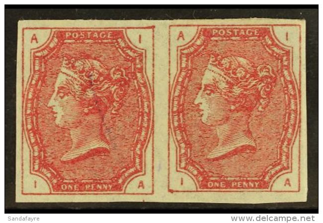 1879 1d Tender Essay By McCorquodale, Imperf In Claret, Ungummed Horizontal Pair. (2 Stamps) For More Images,... - Altri & Non Classificati