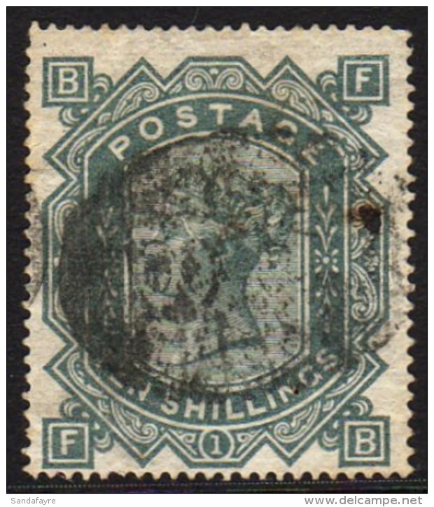 1867-80 10s Greenish Grey, Wmk Maltese Cross, SG 128, Good Used With Indistinct Oval Numeral &amp; Small Ink Spot,... - Altri & Non Classificati