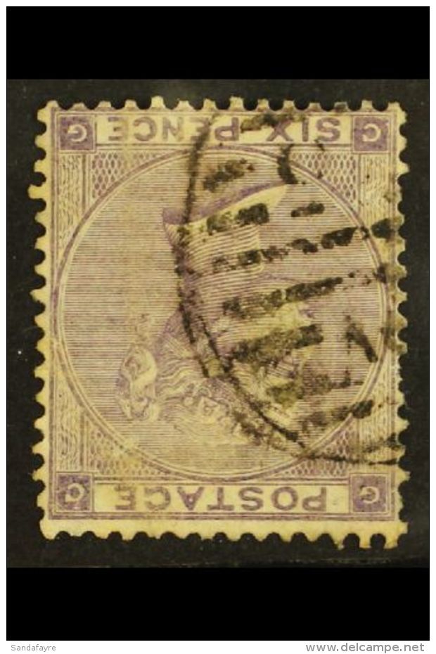 1862-64 6d Lilac 'small Letters' With WATERMARK INVERTED, SG Spec J71(2)e, Fine Used With A Short Perf At Left.... - Altri & Non Classificati