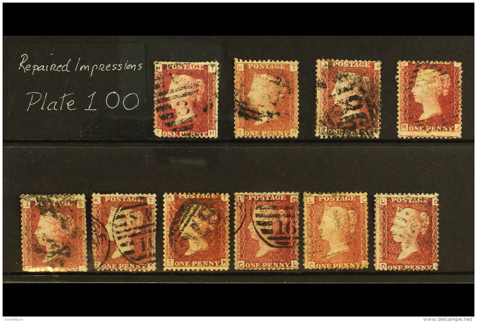 1858-79 PENNY RED REPAIRED  IMPRESSIONS. A Seldom Seen Specialised Group Of Plate 100 - 1d Reds SG 43/44 (GB... - Altri & Non Classificati