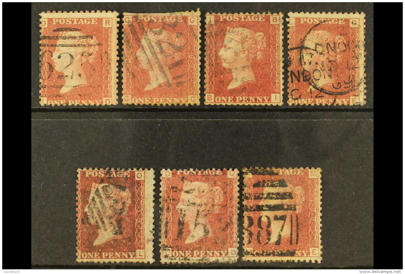 1858-79 INVERTED WATERMARKS. 1858-79 1d Red Plates With Inverted Wmks (SG 43/44wi), Plates 71, 83 (trimmed Perfs),... - Altri & Non Classificati
