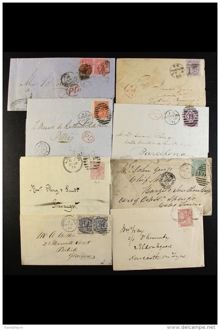 1858-1887 COVERS BEARING SURFACE PRINTED STAMPS Interesting Hoard Including 1855-57 4d Pair On 1858 Cover To... - Otros & Sin Clasificación
