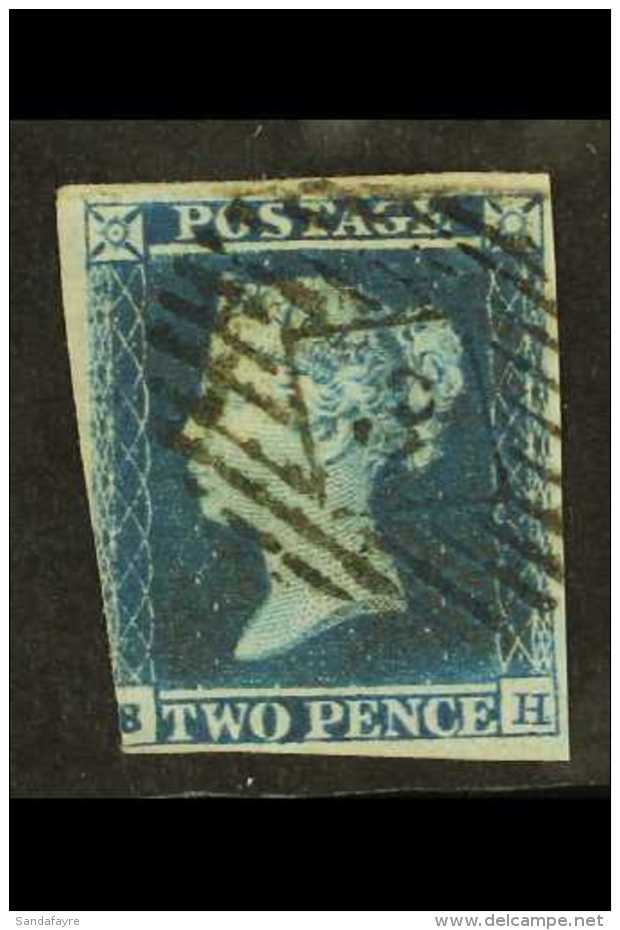 1841 2d Blue With "SPECTACLES" VARIETY, Lettered 'BH' Plate 4, SG Spec ES14(o), Fine Used With 3 Good Margins.... - Altri & Non Classificati