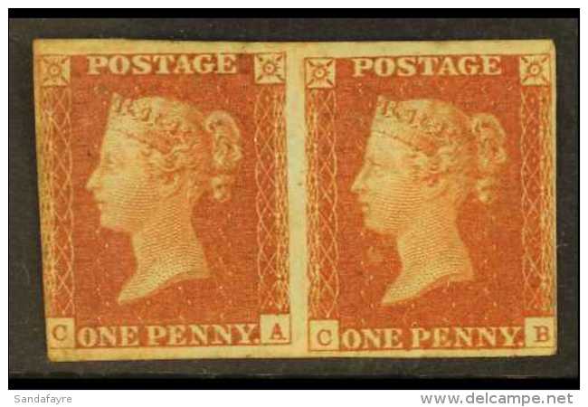 1841 1d Red-brown, SG 8, Unused (traces Of Gum) 'CA' - 'CB' Horizontal PAIR, 'CA' With Three Margins, 'CB' With... - Altri & Non Classificati