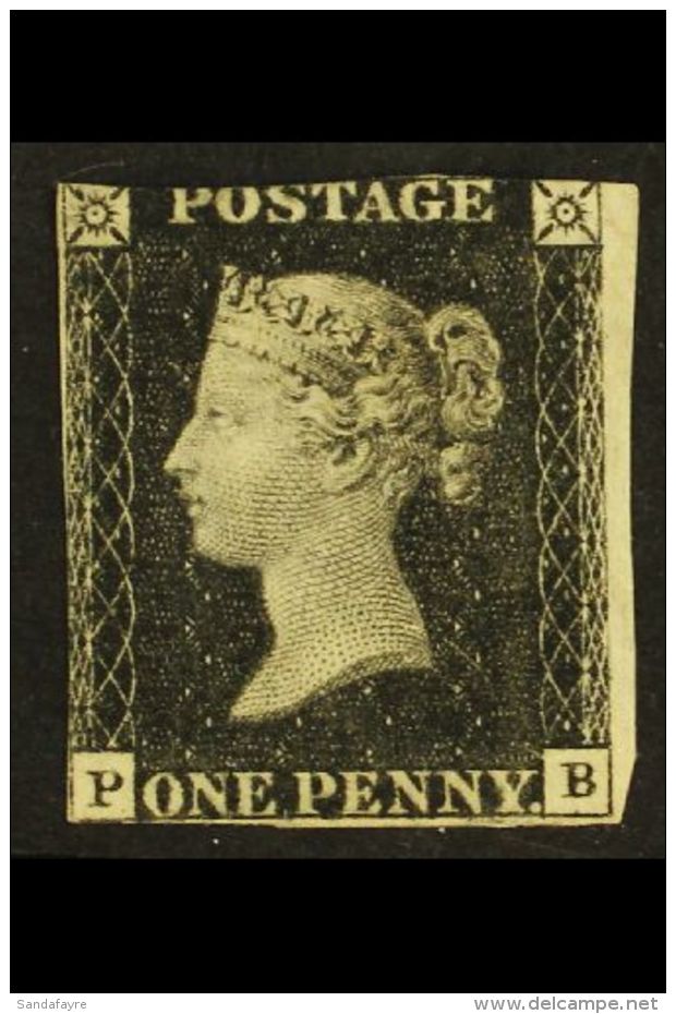 1840 1d Black 'PB' Plate 7, SG 2, Mint With Part Original Gum, Just Into At Top. Lovely Crisp Engraving, Fresh And... - Non Classificati
