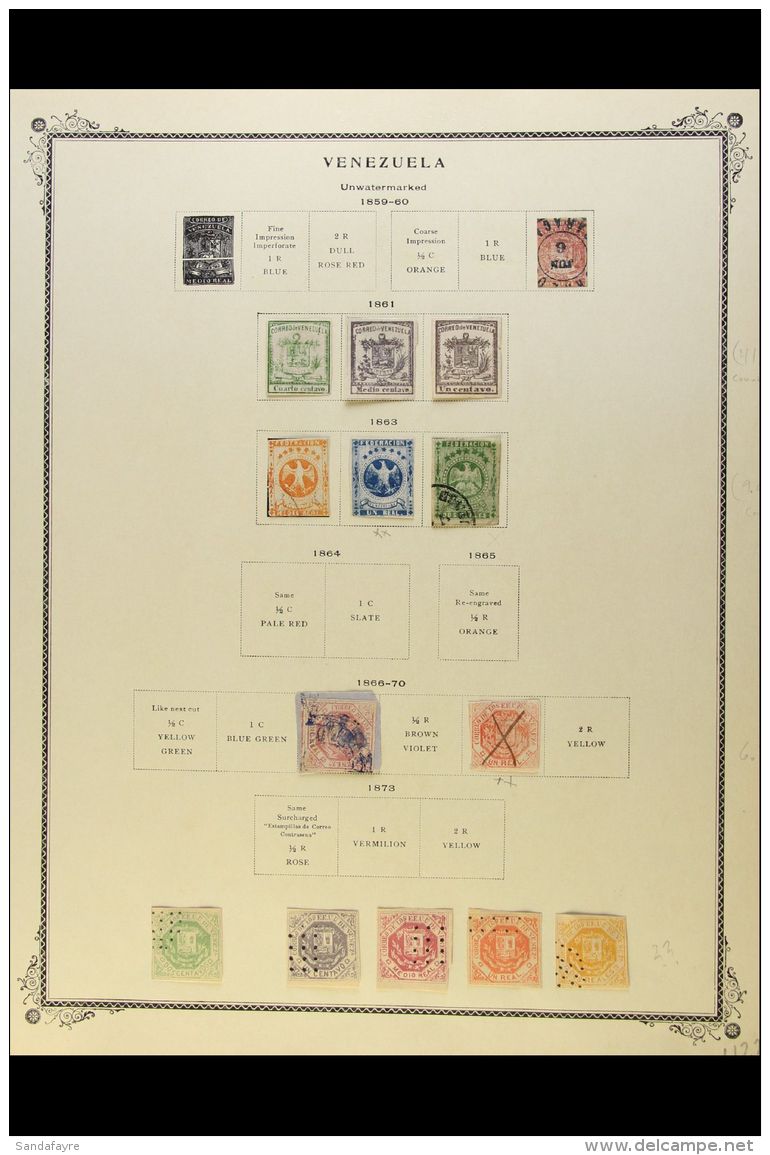 1859-1962 COLLECTION On Specialty Pages, All Different, Some Fresh Mint But Mostly Fine Used Stamps, Inc Useful... - Venezuela