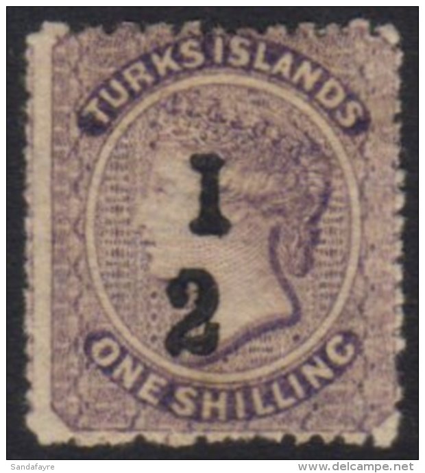 1881 "&frac12;" On 1s Lilac (type 4) Provisional, Variety "without Bar", SG 12a, Very Fine Mint. Lovely Stamp With... - Turks E Caicos