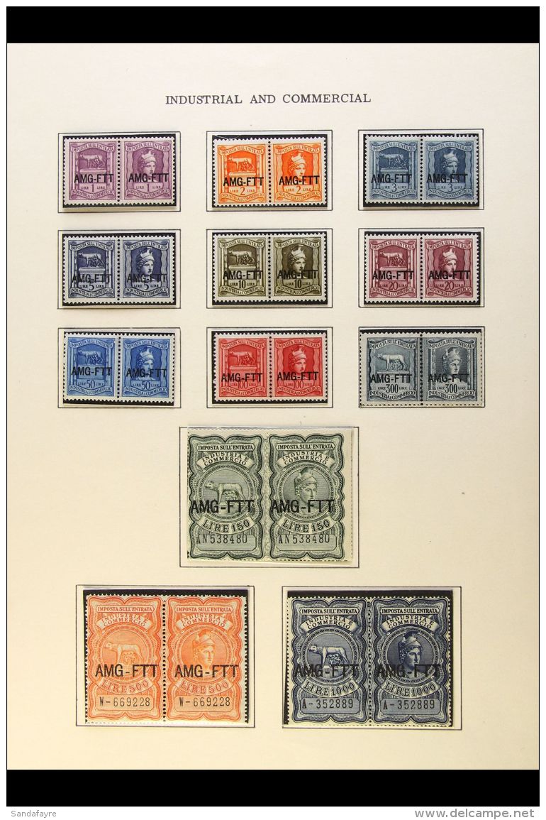 ALLIED MILITARY GOVERNMENT REVENUE STAMPS A Spectacular NEVER HINGED MINT All Different Collection In Mounts On... - Andere & Zonder Classificatie