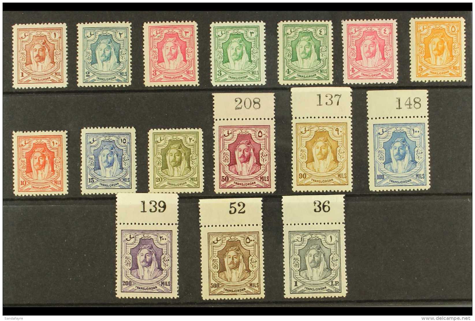 1930-39 King Perf 14 Complete Set, SG 194b/207, Very Fine Mint, All Top Values Are Never Hinged Marginal Sheet... - Jordanien