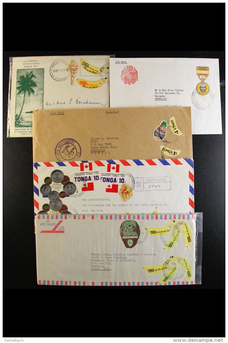 1971-2004 INTERESTING STAMPED MAIL With Lovely Combos Of Peelables/shapes, Non-philatelic Frankings, Recent... - Tonga (...-1970)