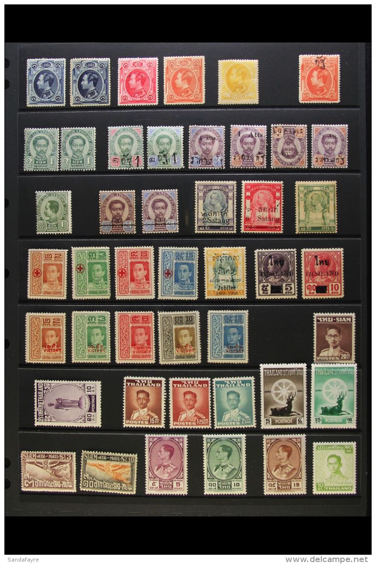 1883-1986 MINT SELECTION On A Pair Of Stock Pages. Includes 1883-85 Range To 1s, 1889-99 Opt'd Range Including An... - Tailandia