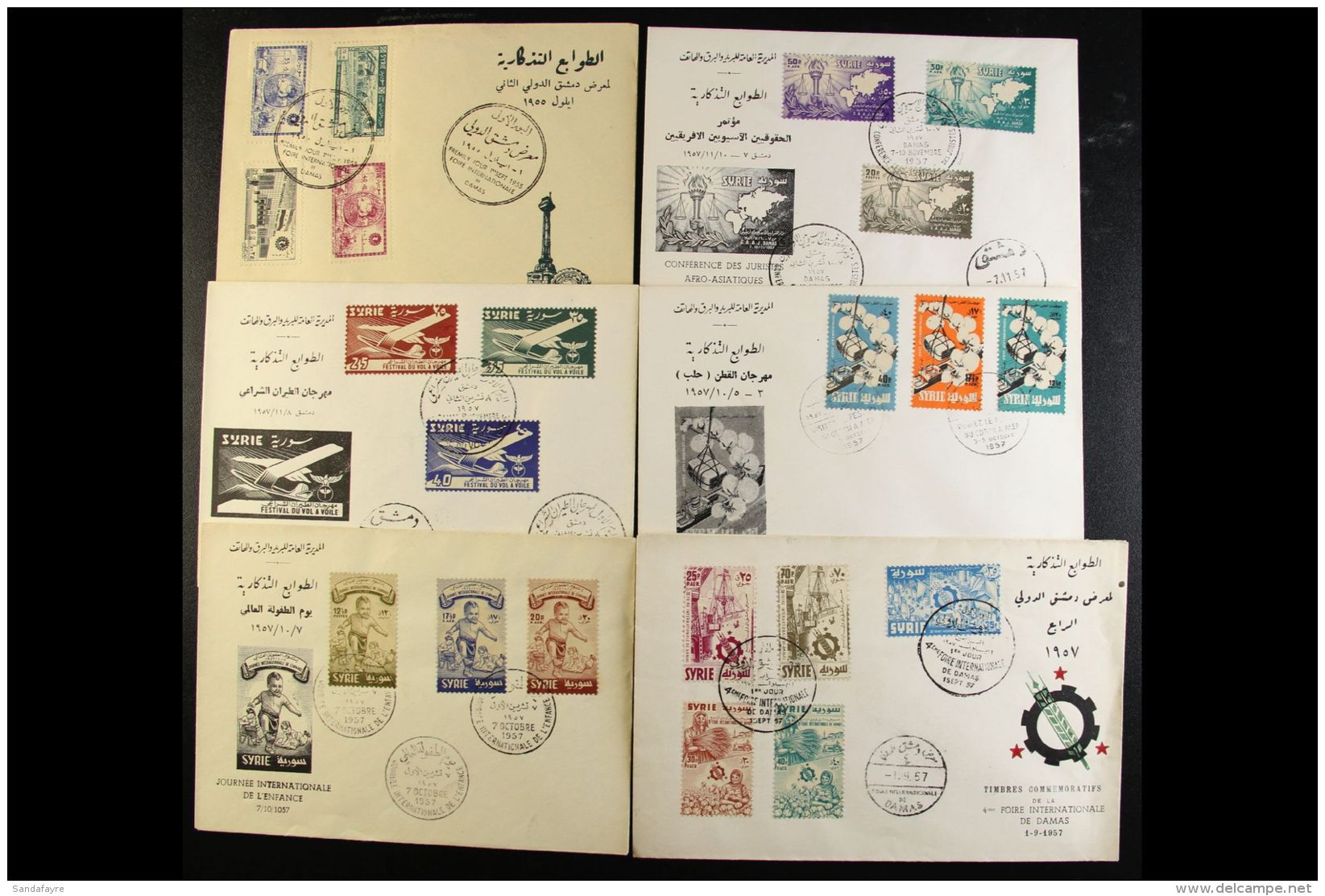 1955-1969 All Different Group Of Illustrated Unaddressed First Day Covers, Inc 1958 Scouts (x2 Different), 1963... - Siria