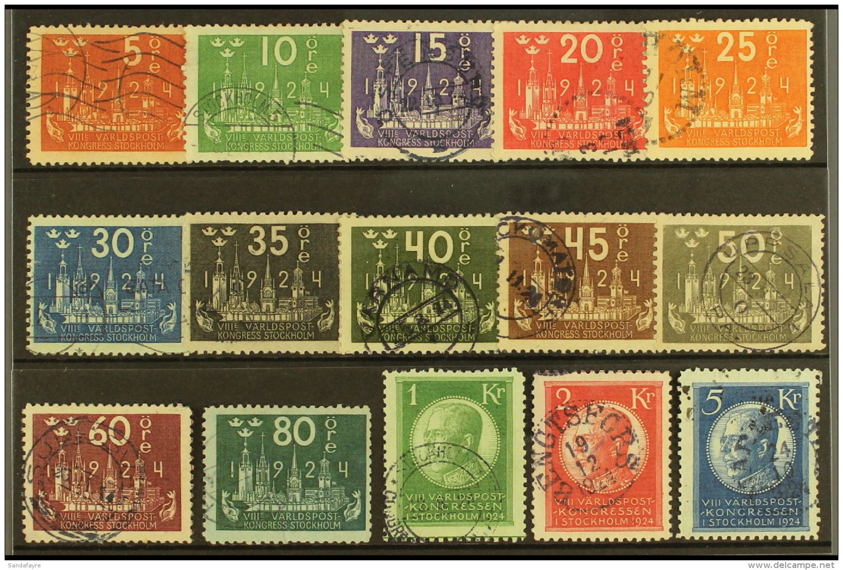 1924 UPU CONGRESS Set, Mi 144/58, SG 146/60, Fine Used (15 Stamps) For More Images, Please Visit... - Otros & Sin Clasificación