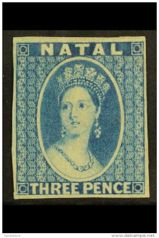 NATAL 1862 3d Blue Chalon, Imperforate Proof On Star Watermarked Paper, Fine With Four Margins  For More Images,... - Ohne Zuordnung