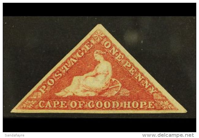 CAPE OF GOOD HOPE 1855 1d Deep Rose Red On White Paper, SG 5b, Very Fine Mint No Gum. Large Margins All Round And... - Sin Clasificación