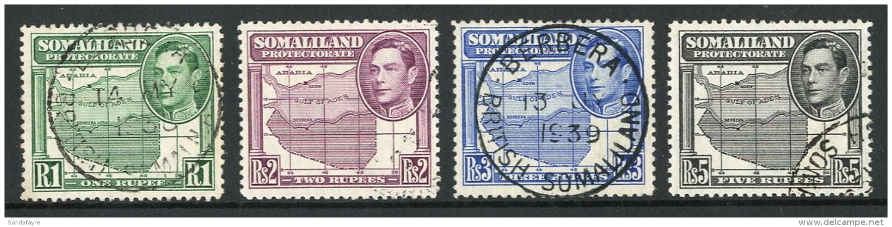 1938 1r To 5r, SG 100/104, Very Fine Cds Used. (4 Stamps) For More Images, Please Visit... - Somalilandia (Protectorado ...-1959)