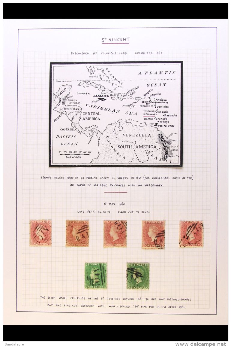 1861 - 1897 SUPERB USED COLLECTION Attractively Presented On Display Pages And Well Written Up With Additional... - St.Vincent (...-1979)