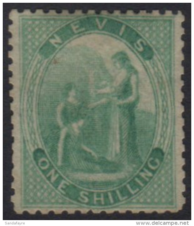 1862 1s Green Perf 13 SG 8 (position 1), An Attractive Unused Example With Good Colur And Unusually Good Perfs. ... - St.Cristopher-Nevis & Anguilla (...-1980)