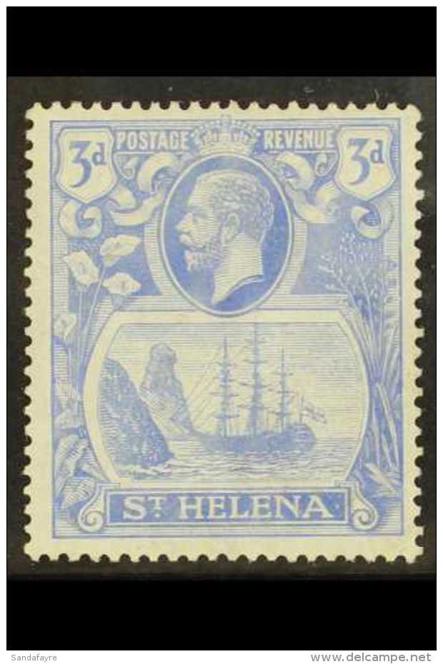 1923 3d Bright Blue, Variety "Torn Flag", SG 101b, Very Fine And Fresh Mint. For More Images, Please Visit... - Saint Helena Island