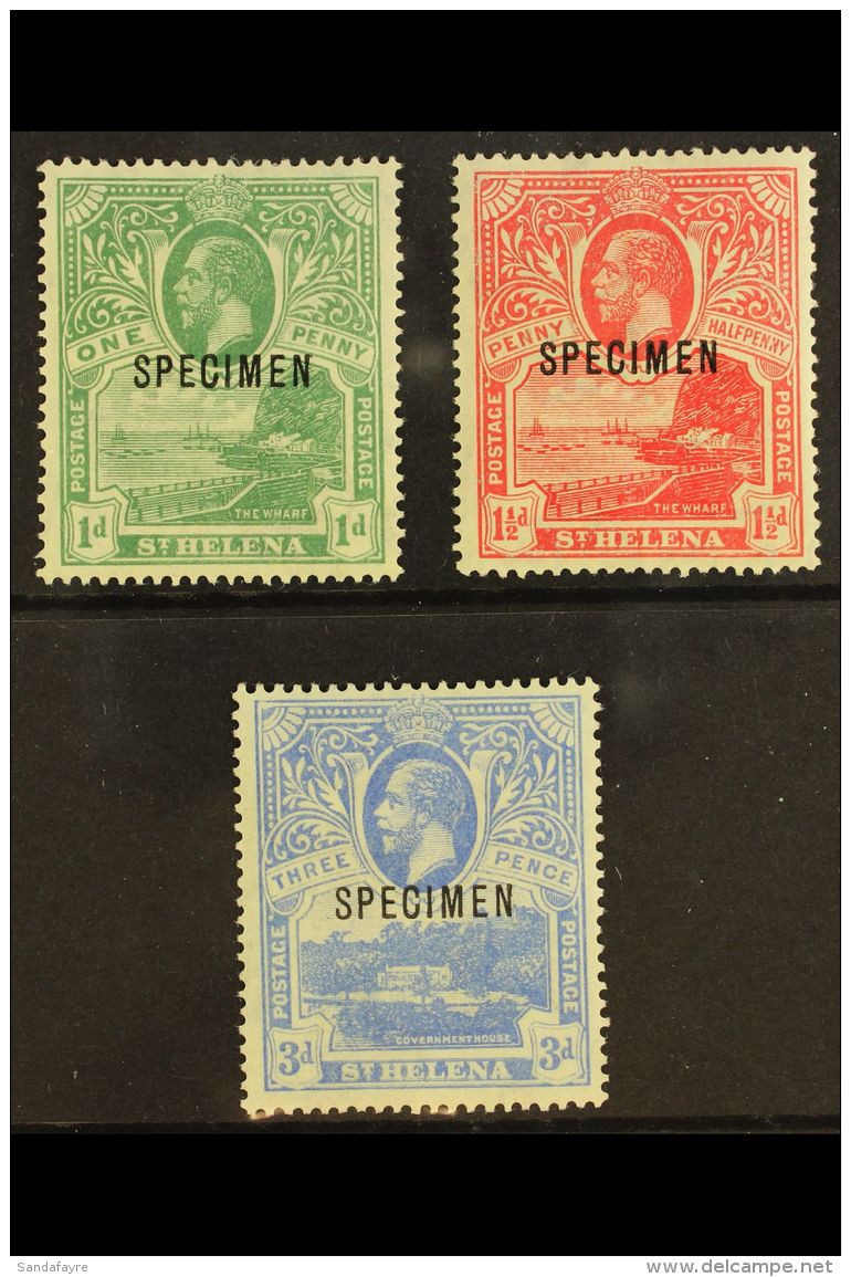 1922 1d - 3d, Printed In One Colour Set, Overprinted "Specimen", SG 89s/91s, Very Fine Mint. (3 Stamps) For More... - Isola Di Sant'Elena
