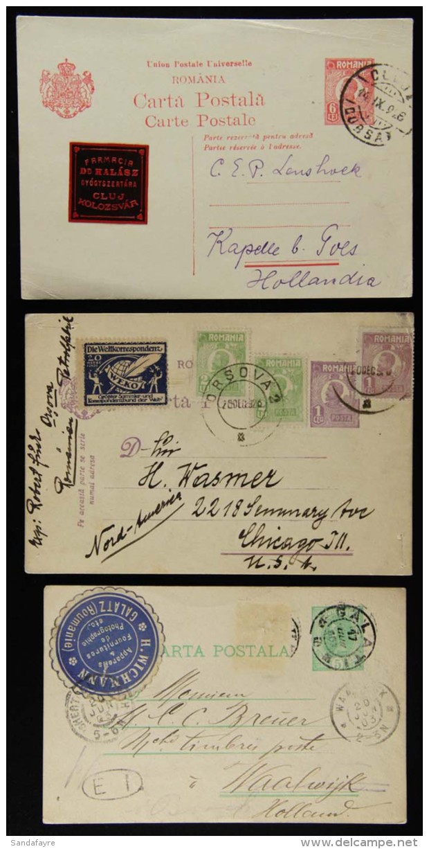 1903-29 COVERS WITH ADVERT LABELS OR SEALS A Scarce Group Of Commercial Covers Or Cards, All To Foreign... - Other & Unclassified