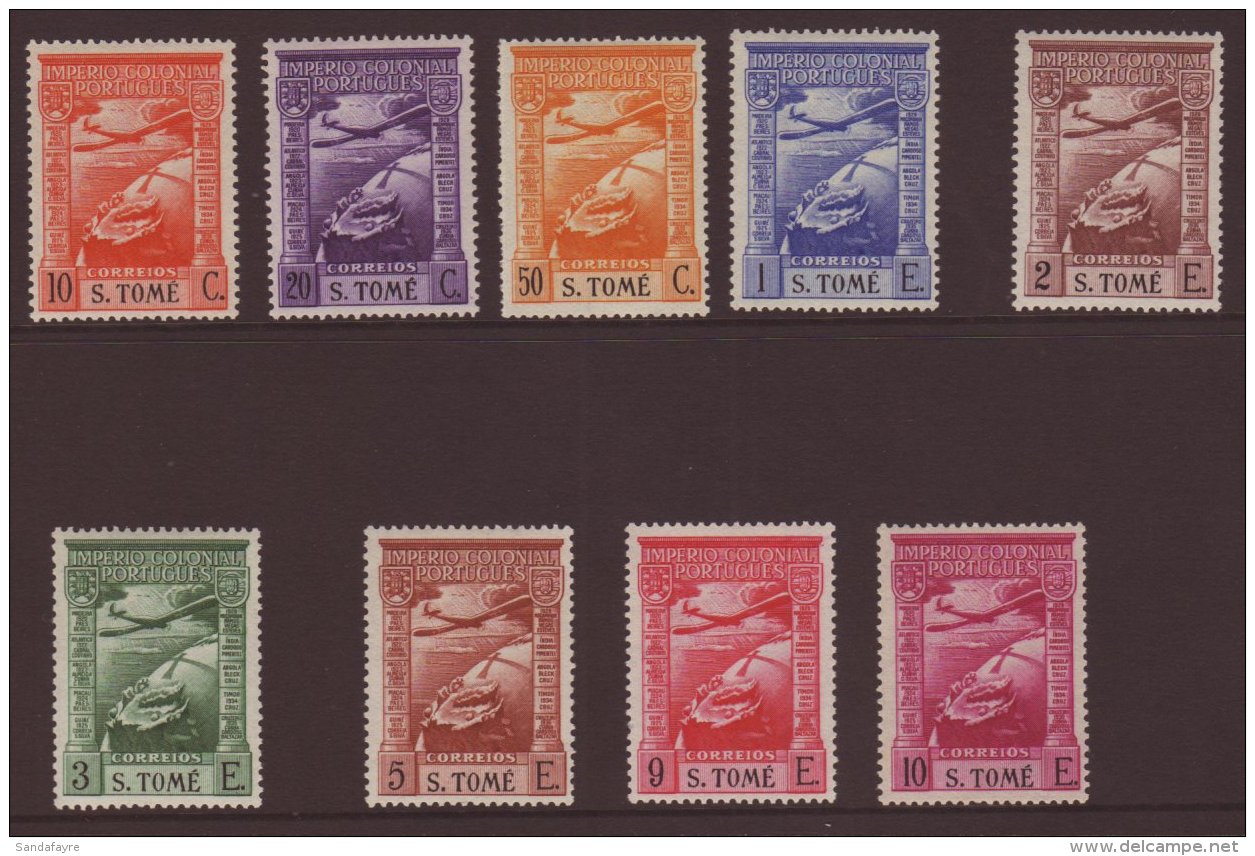 ST THOMAS AND PRINCE ISLAND 1938 AIR Complete Set, Afinsa 1/9, Superb Lightly Hinged Mint, Hardly Detectable.... - Otros & Sin Clasificación