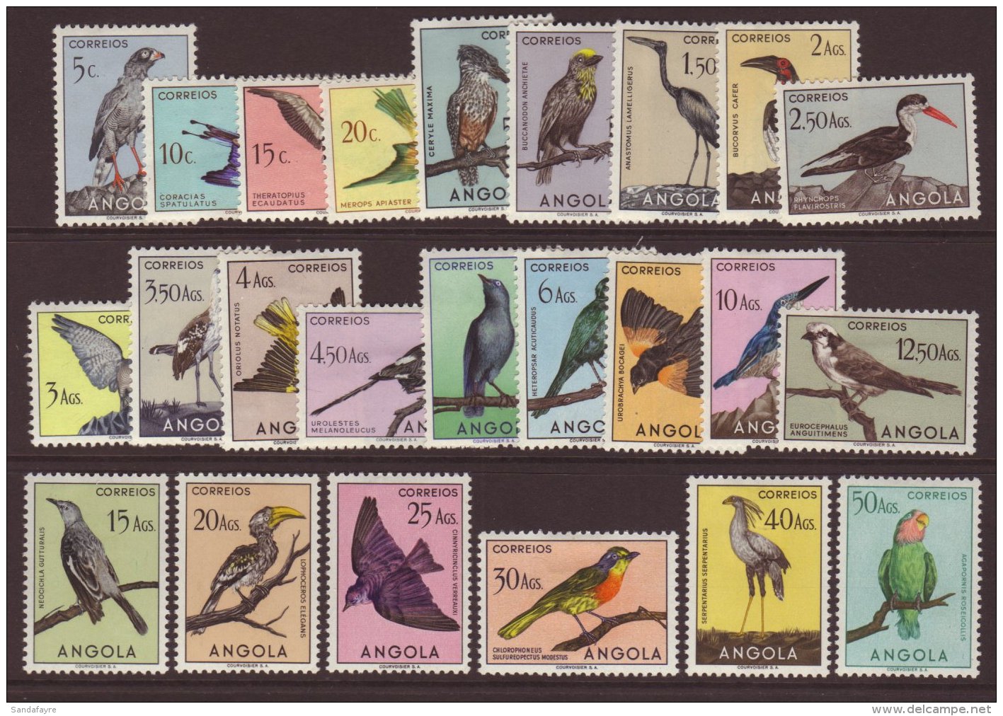ANGOLA 1951 BIRDS Complete Set, SG 458/481, Fine Mint, 10c With Fault, All Others Very Fine, A Beautiful Set. (24... - Otros & Sin Clasificación